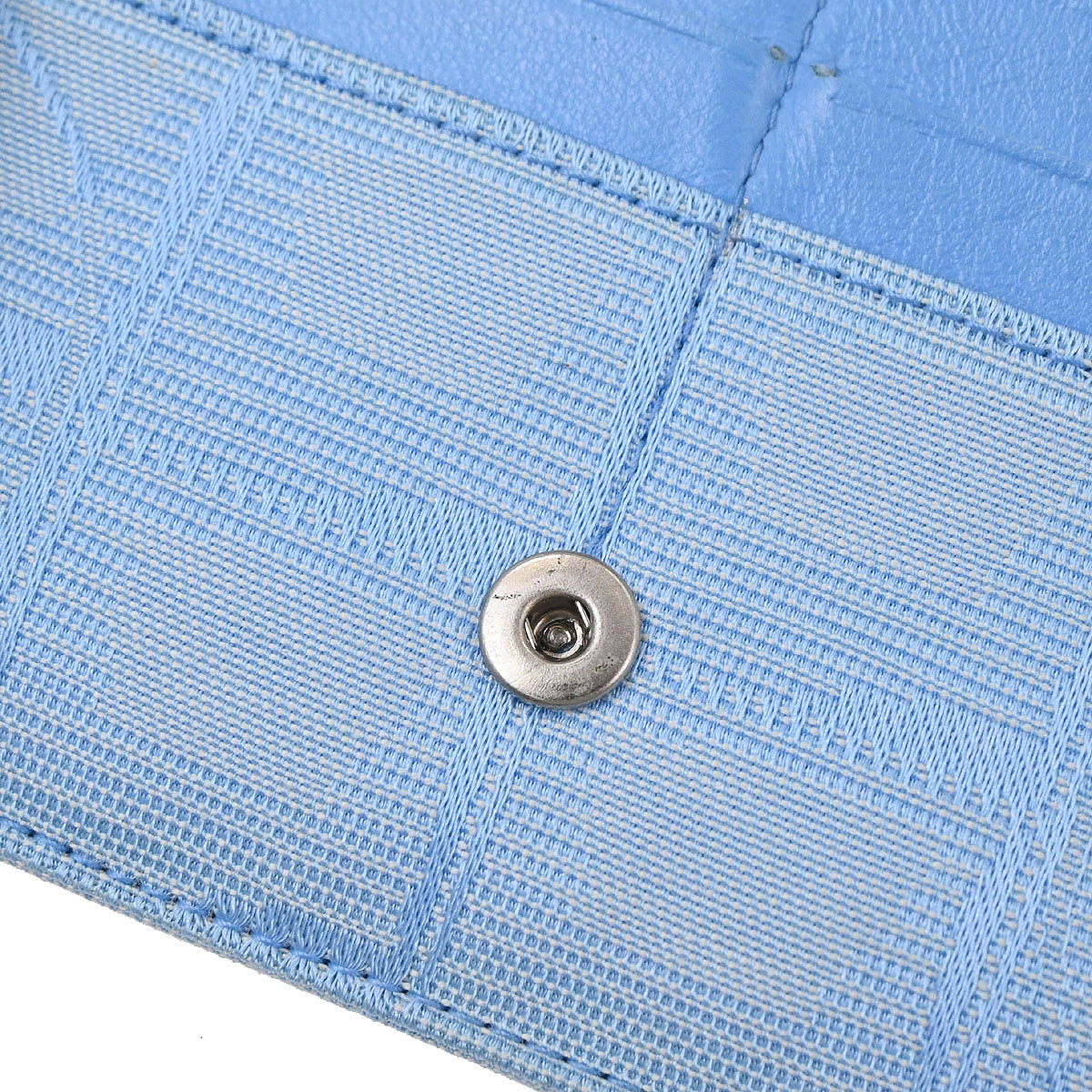 Chanel Light Blue Jacquard Nylon Travel Line Bifold Wallet