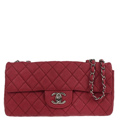 Chanel 2008-2009 Red Caviar Skin East West Shoulder Bag