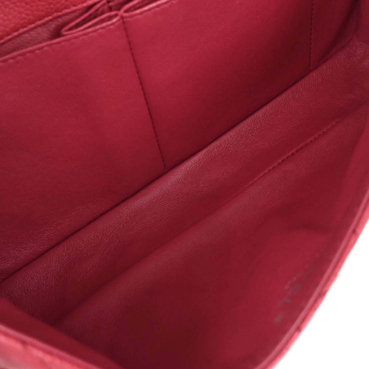 Chanel 2008-2009 Red Caviar Skin East West Shoulder Bag