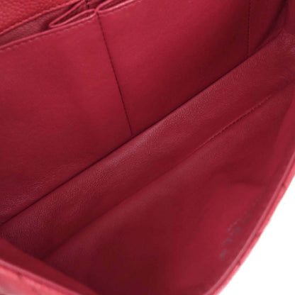 Chanel 2008-2009 Red Caviar Skin East West Shoulder Bag