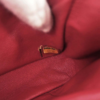 Chanel 2008-2009 Red Caviar Skin East West Shoulder Bag