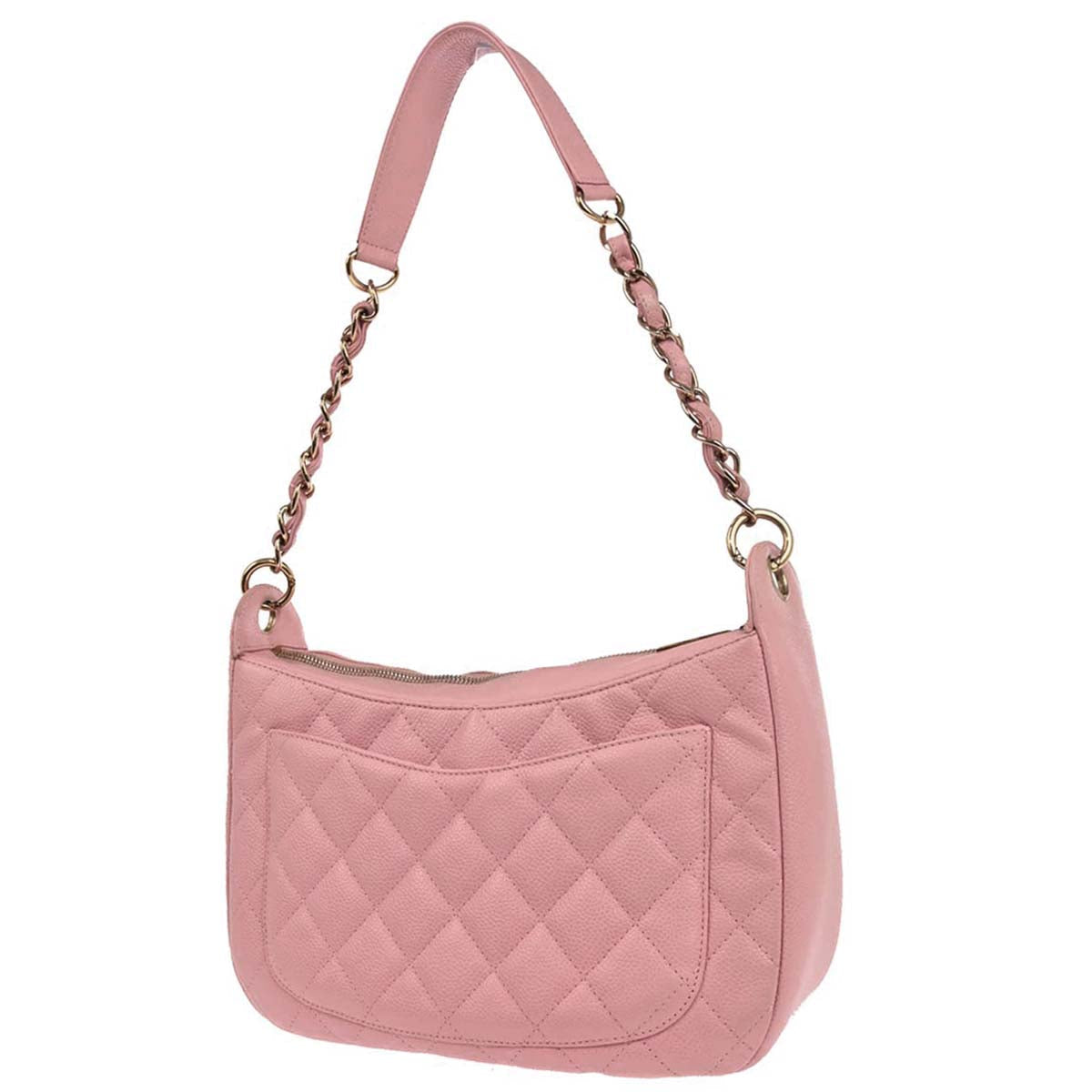 Chanel 2003-2004 Pink Caviar Skin Hobo Shoulder Bag