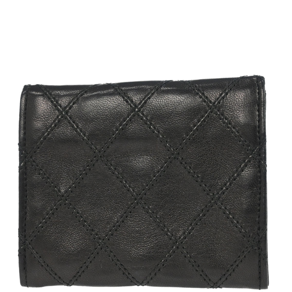 Chanel Black Lambskin Bicolore Wallet Coin Purse