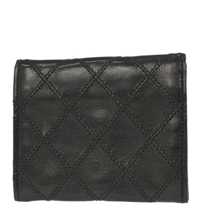 Chanel Black Lambskin Bicolore Wallet Coin Purse