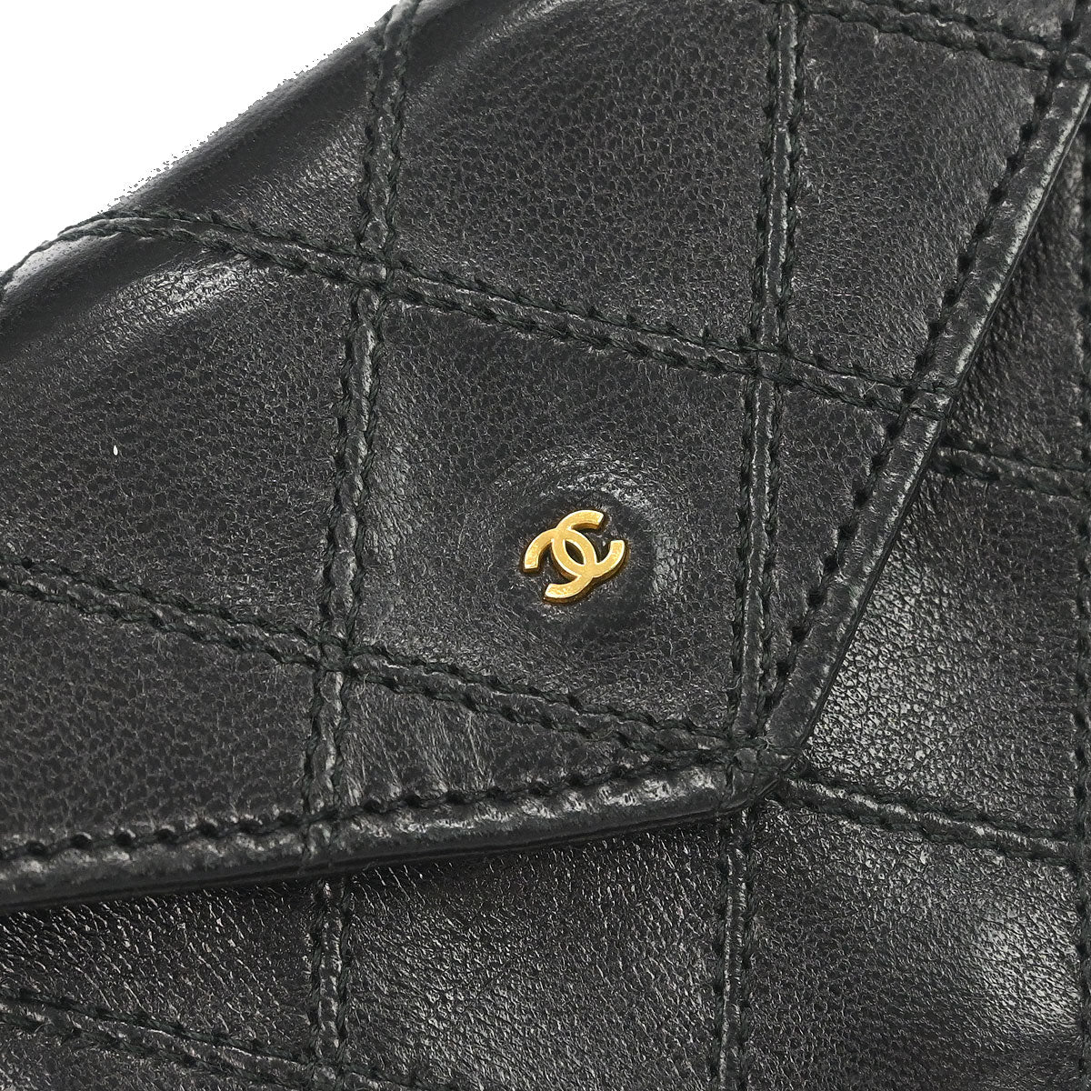 Chanel Black Lambskin Bicolore Wallet Coin Purse