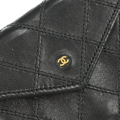 Chanel Black Lambskin Bicolore Wallet Coin Purse