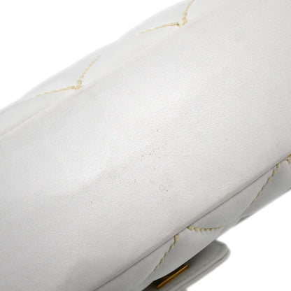 Chanel White Lambskin Top Handle Handbag