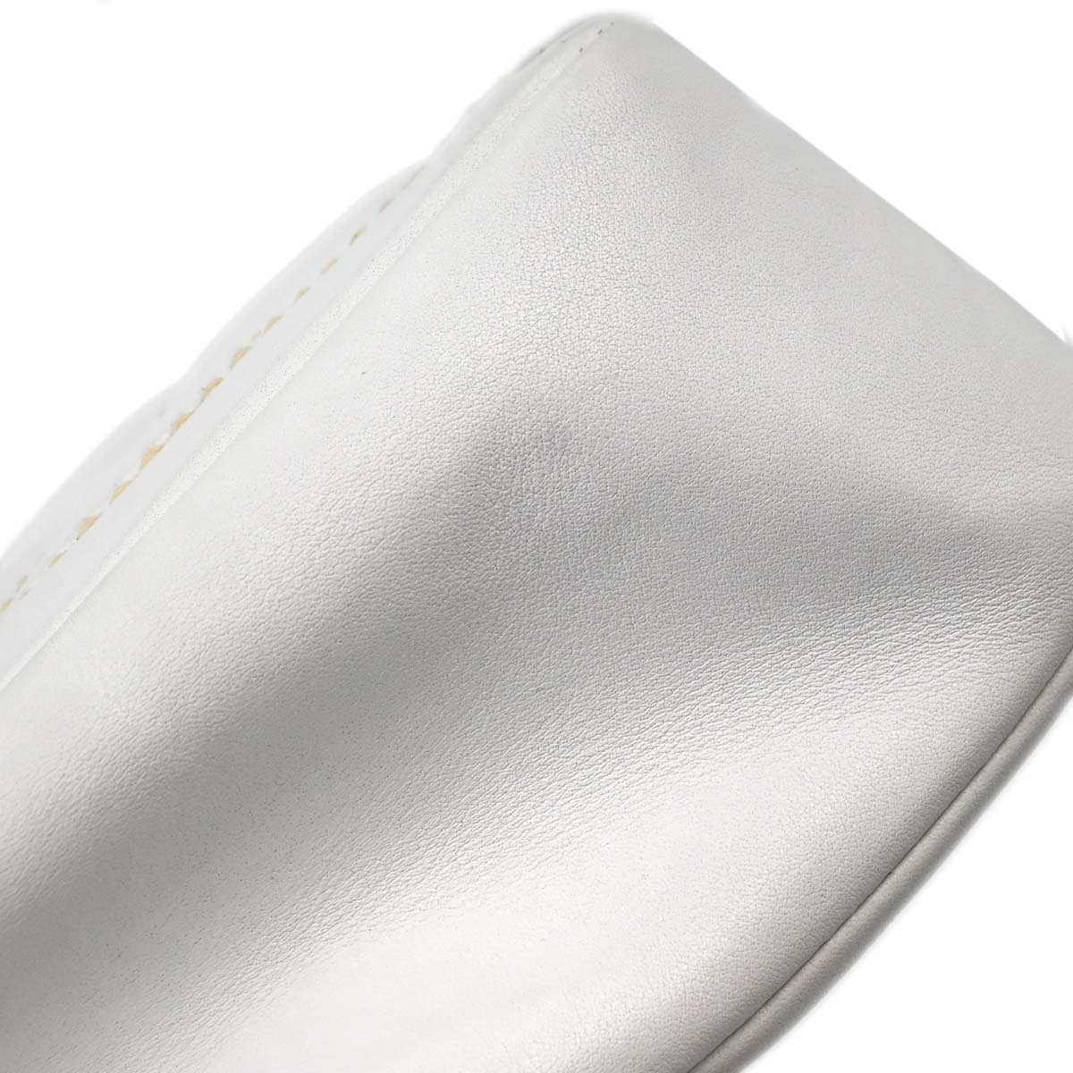 Chanel White Lambskin Top Handle Handbag