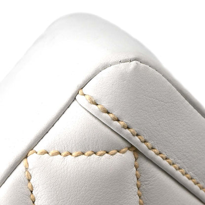 Chanel White Lambskin Top Handle Handbag