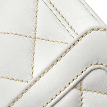 Chanel White Lambskin Top Handle Handbag