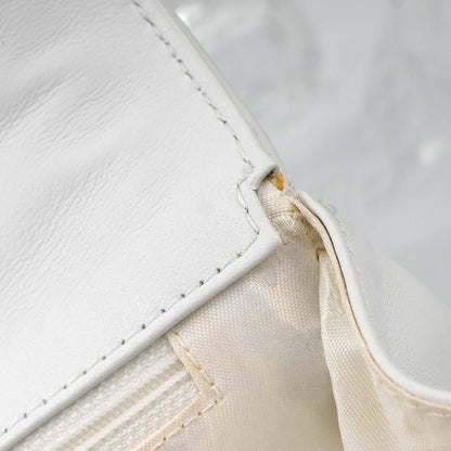 Chanel White Lambskin Top Handle Handbag