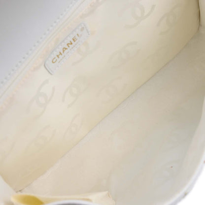 Chanel White Lambskin Top Handle Handbag
