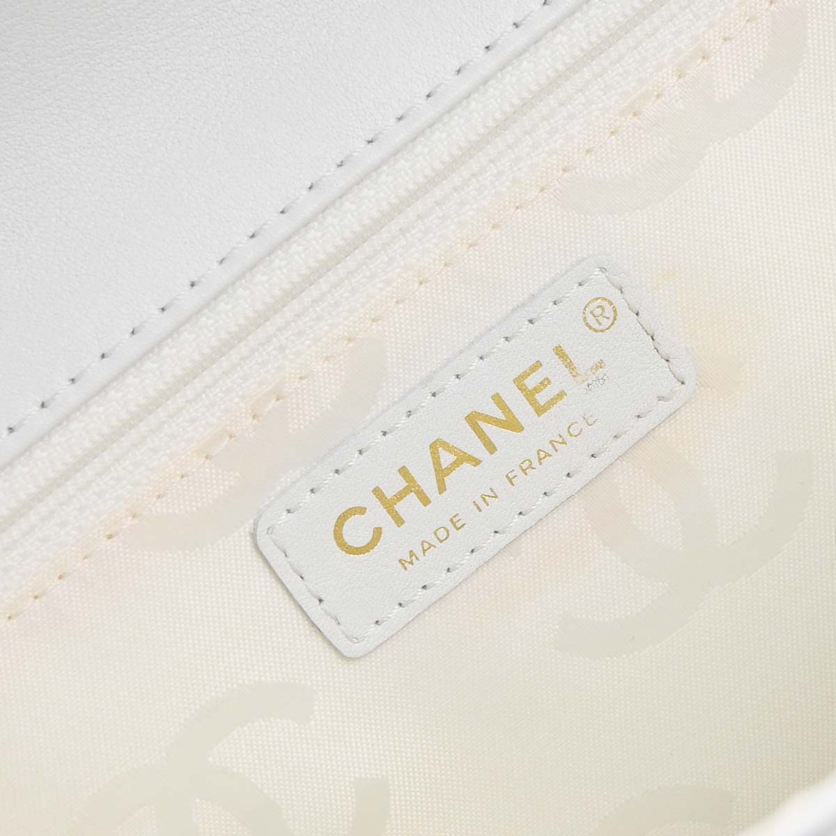 Chanel White Lambskin Top Handle Handbag