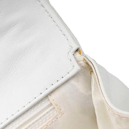 Chanel White Lambskin Top Handle Handbag