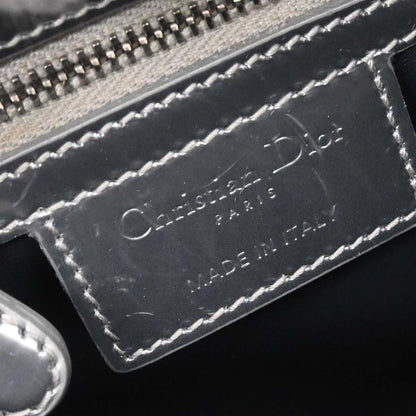 Christian Dior Silver Leather Medium Lady Dior Cannage 2way Shoulder Handbag