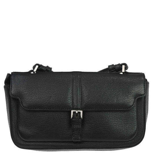 Celine Black Leather Shoulder Bag