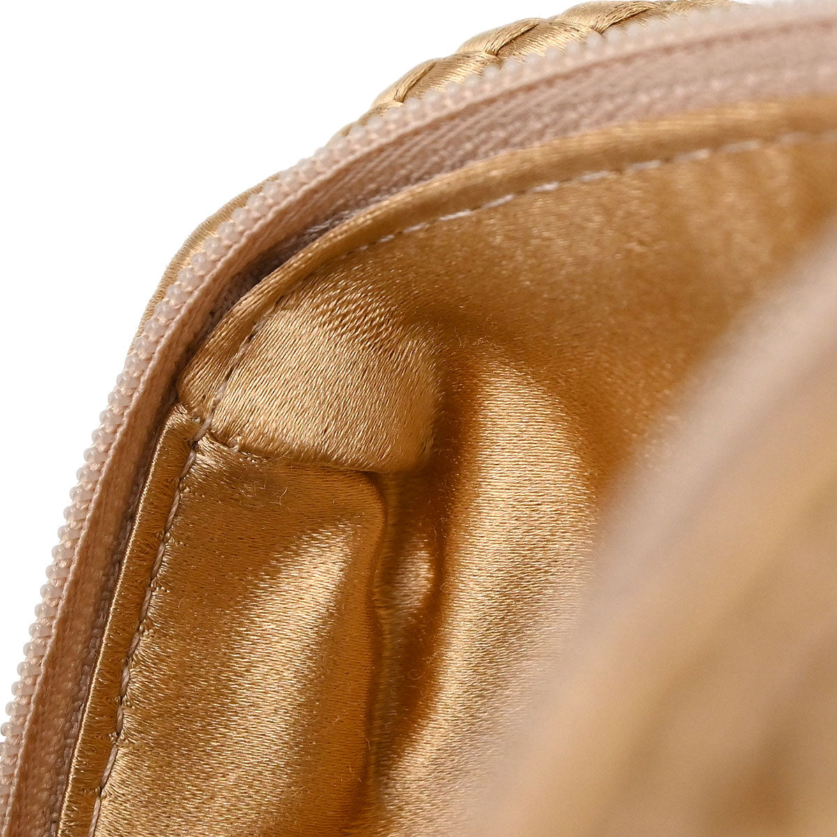 Bottega Veneta Beige Satin Intrecciato Shoulder Bag