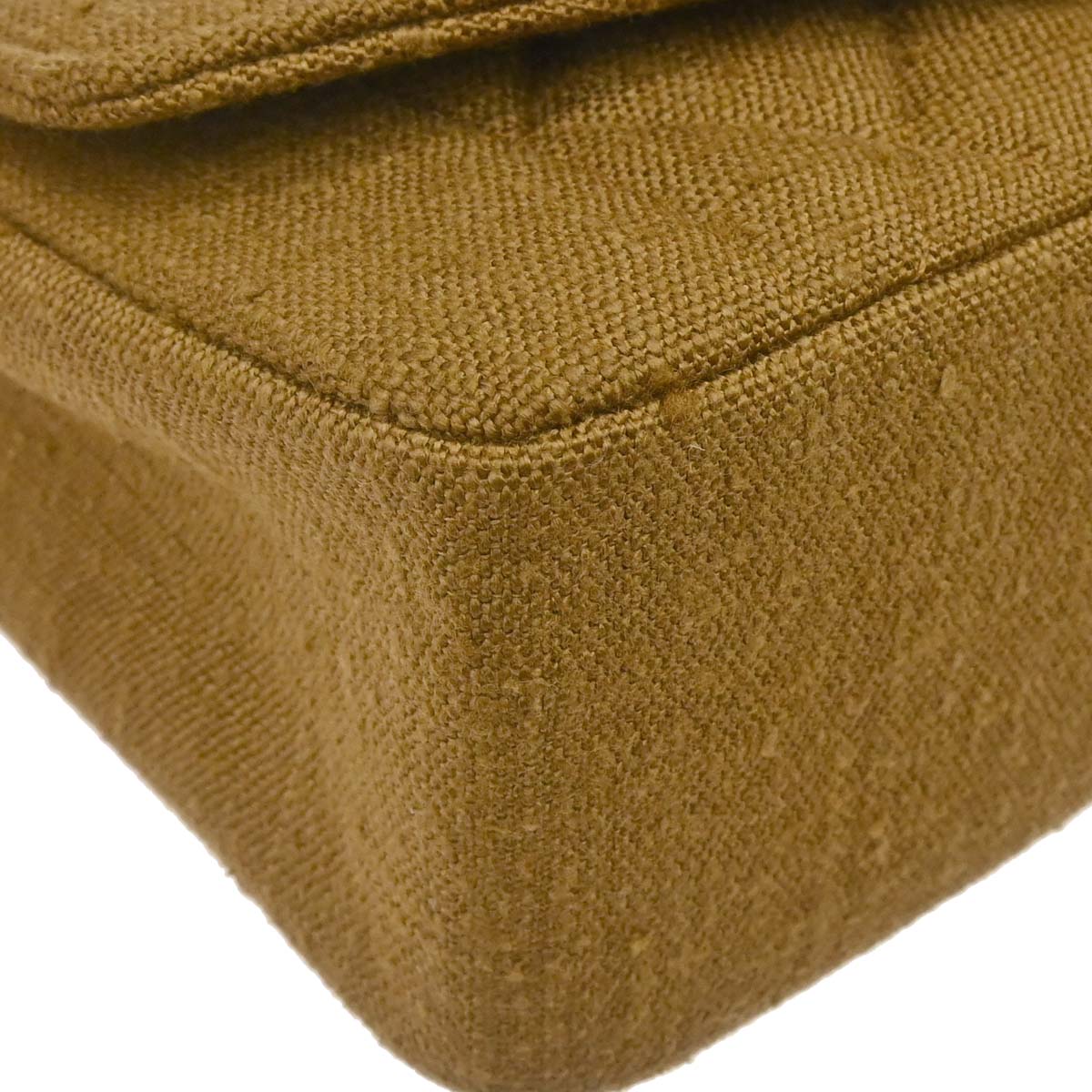 Chanel Brown Linen Small Diana Shoulder Bag