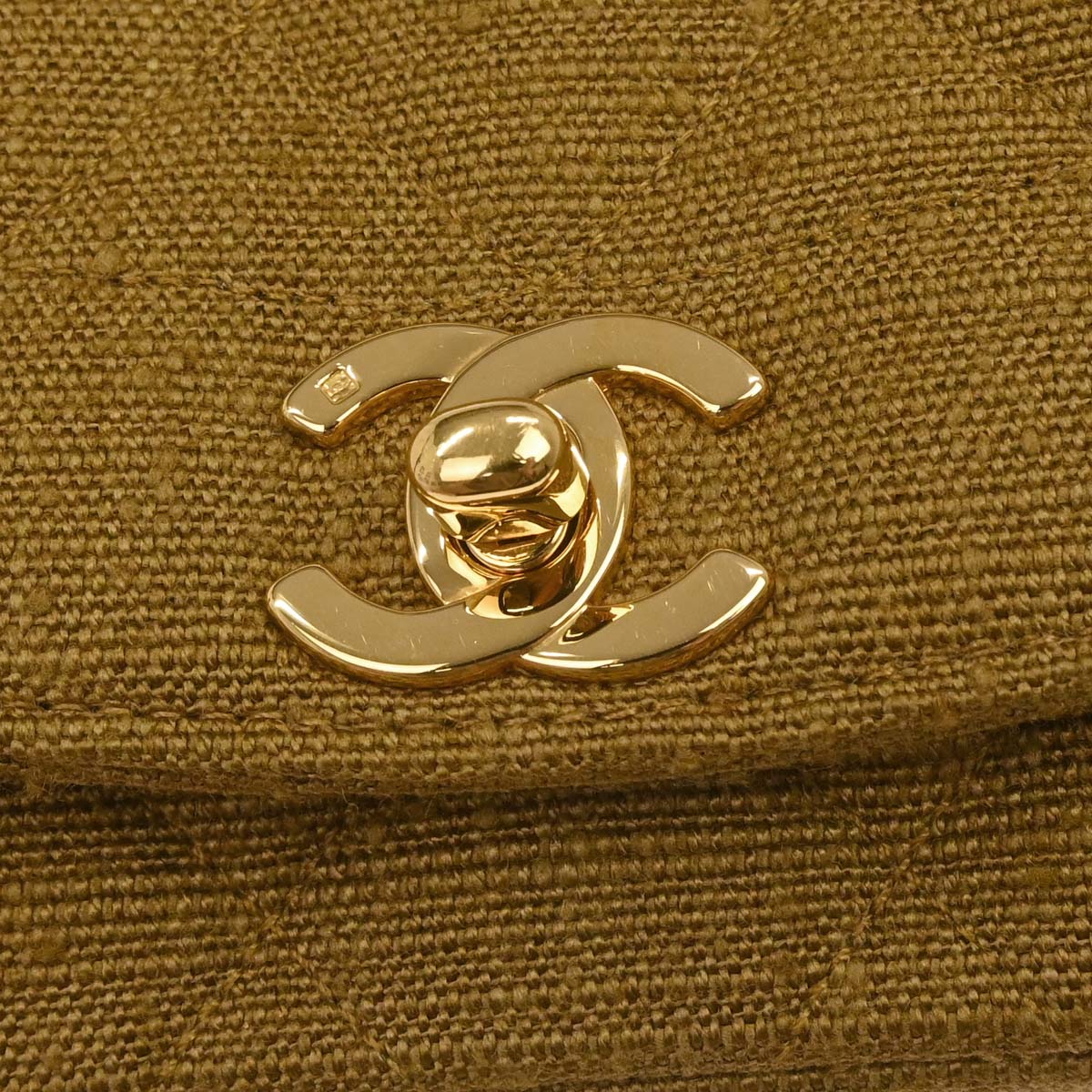 Chanel Brown Linen Small Diana Shoulder Bag