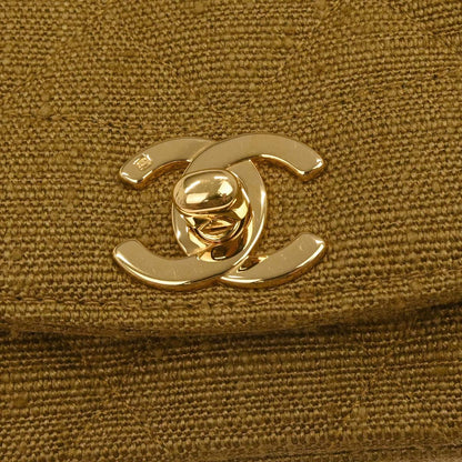 Chanel Brown Linen Small Diana Shoulder Bag