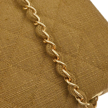 Chanel Brown Linen Small Diana Shoulder Bag