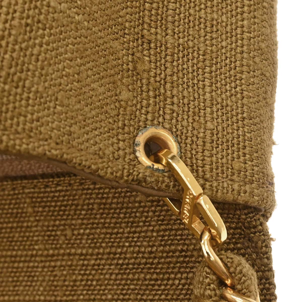 Chanel Brown Linen Small Diana Shoulder Bag