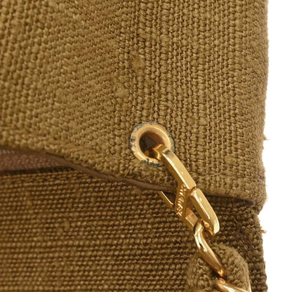 Chanel Brown Linen Small Diana Shoulder Bag