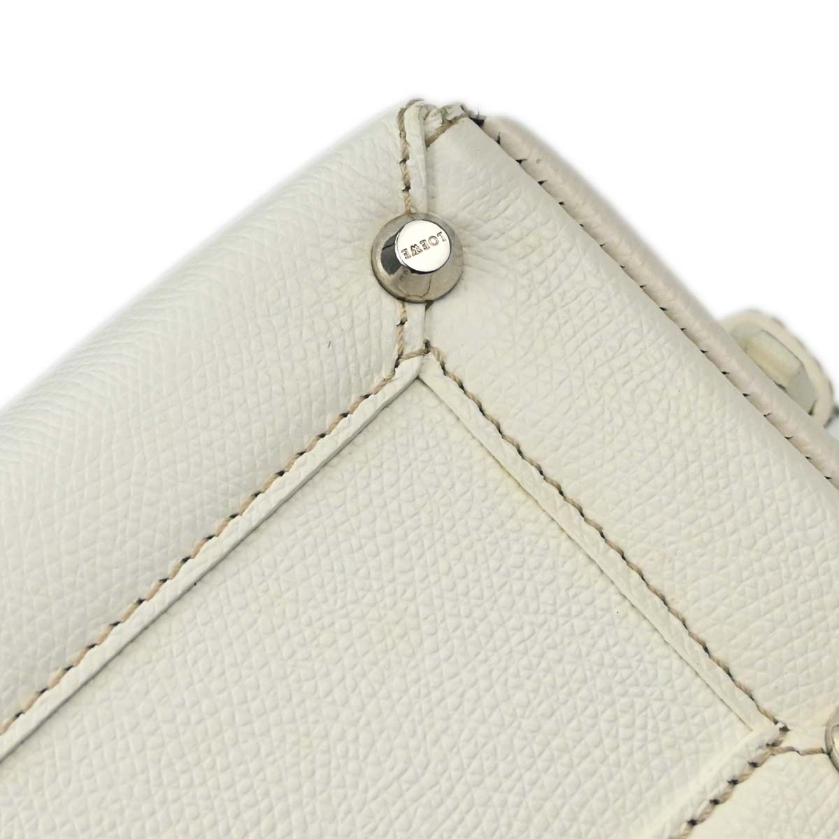 Loewe White Leather Traveler Mini Bowling Bag