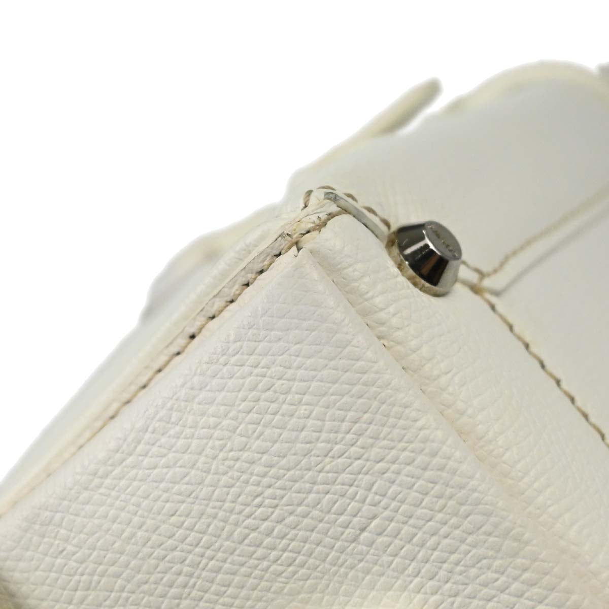 Loewe White Leather Traveler Mini Bowling Bag