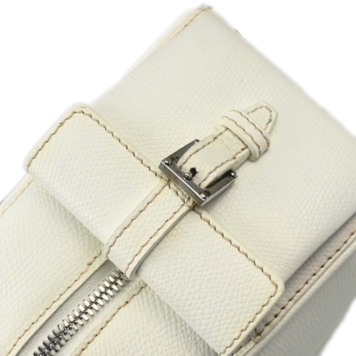 Loewe White Leather Traveler Mini Bowling Bag