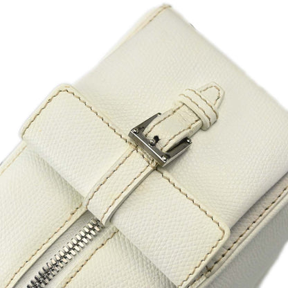 Loewe White Leather Traveler Mini Bowling Bag