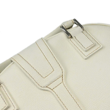 Loewe White Leather Traveler Mini Bowling Bag