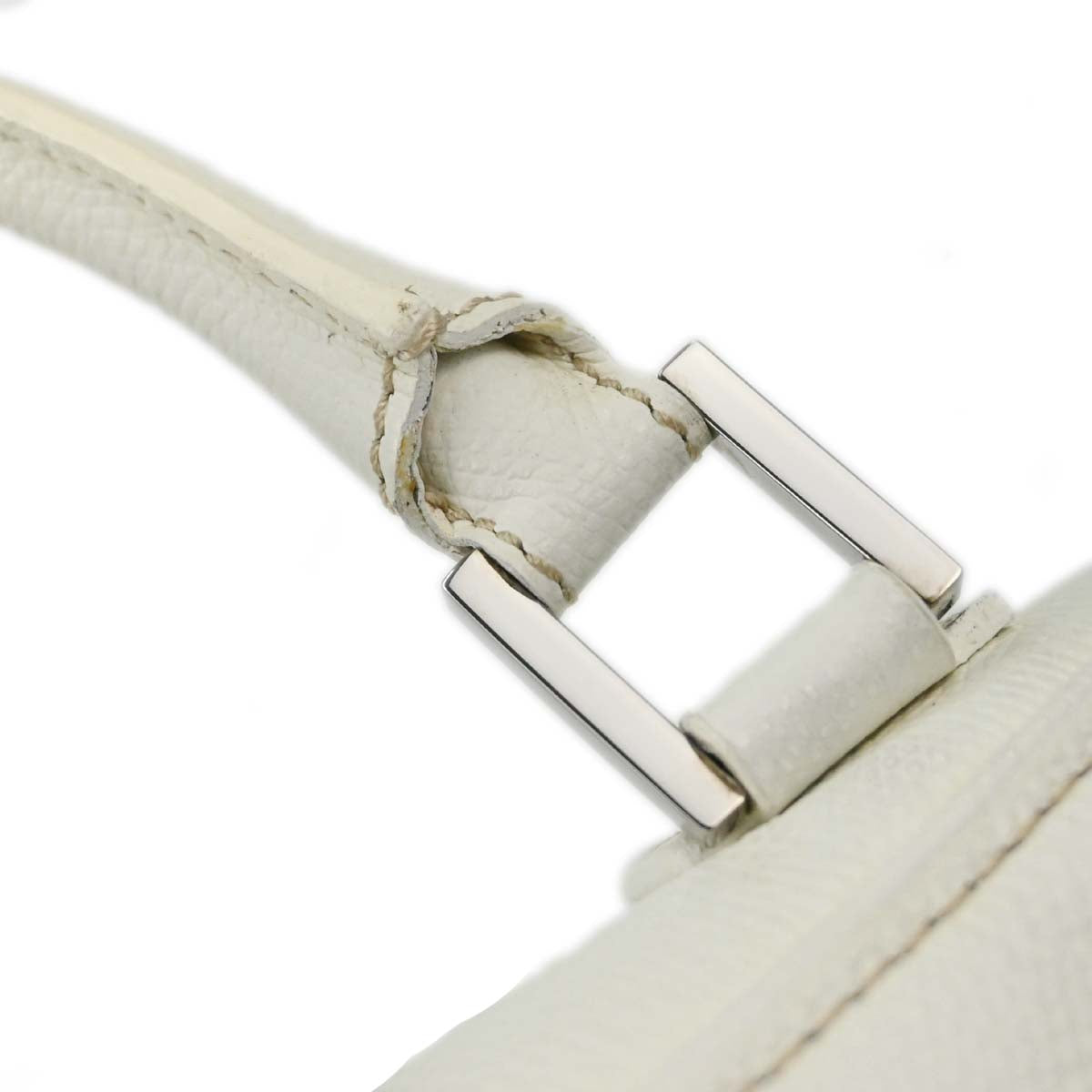 Loewe White Leather Traveler Mini Bowling Bag