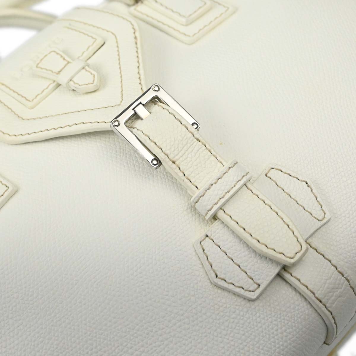 Loewe White Leather Traveler Mini Bowling Bag
