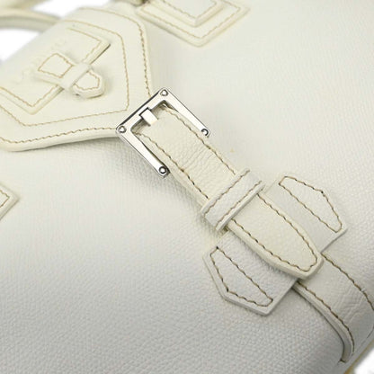 Loewe White Leather Traveler Mini Bowling Bag