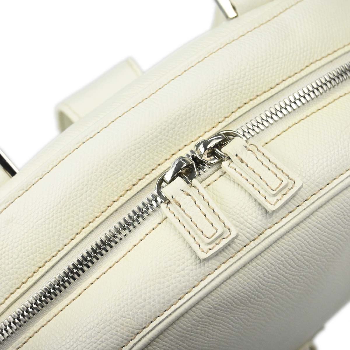 Loewe White Leather Traveler Mini Bowling Bag