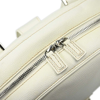 Loewe White Leather Traveler Mini Bowling Bag