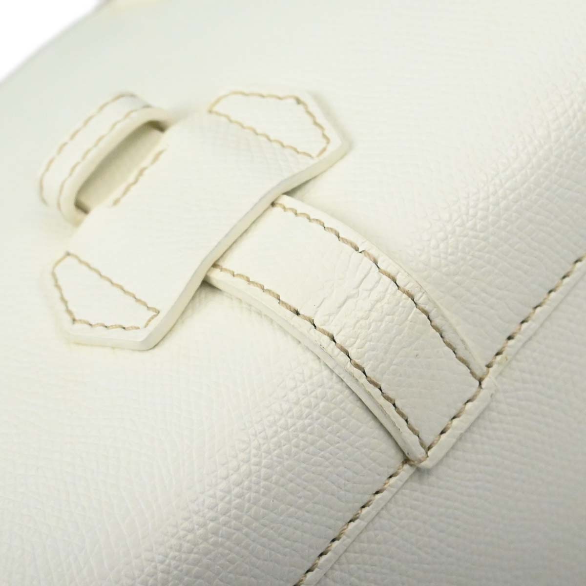 Loewe White Leather Traveler Mini Bowling Bag