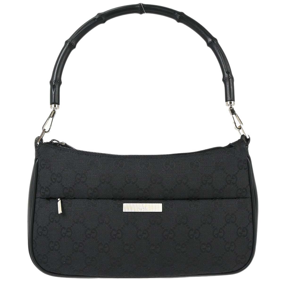 Gucci Black Bamboo GG Handbag