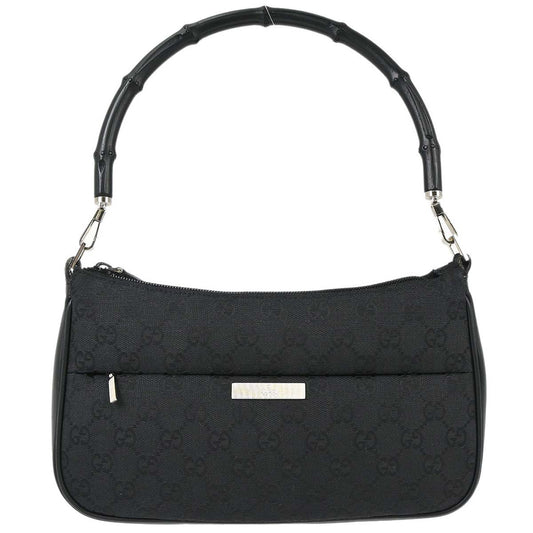 Gucci Black Bamboo GG Handbag