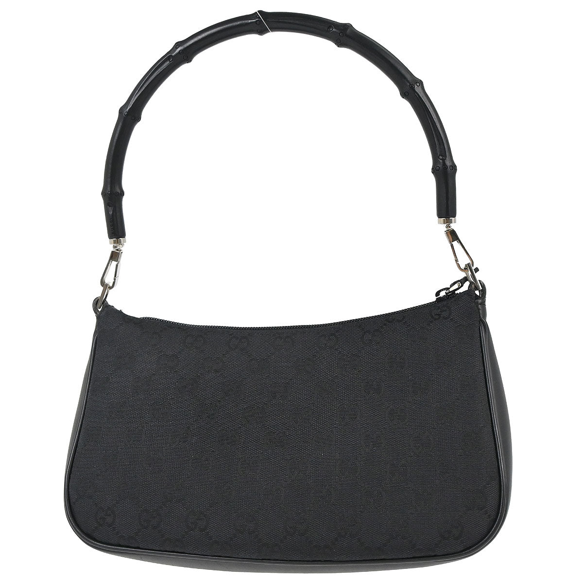 Gucci Black Bamboo GG Handbag