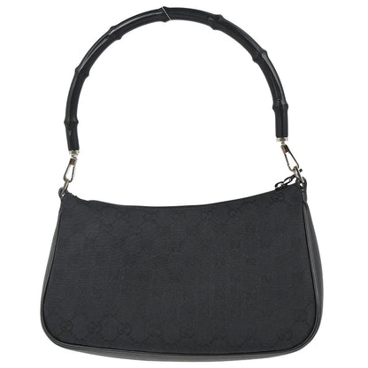 Gucci Black Bamboo GG Handbag