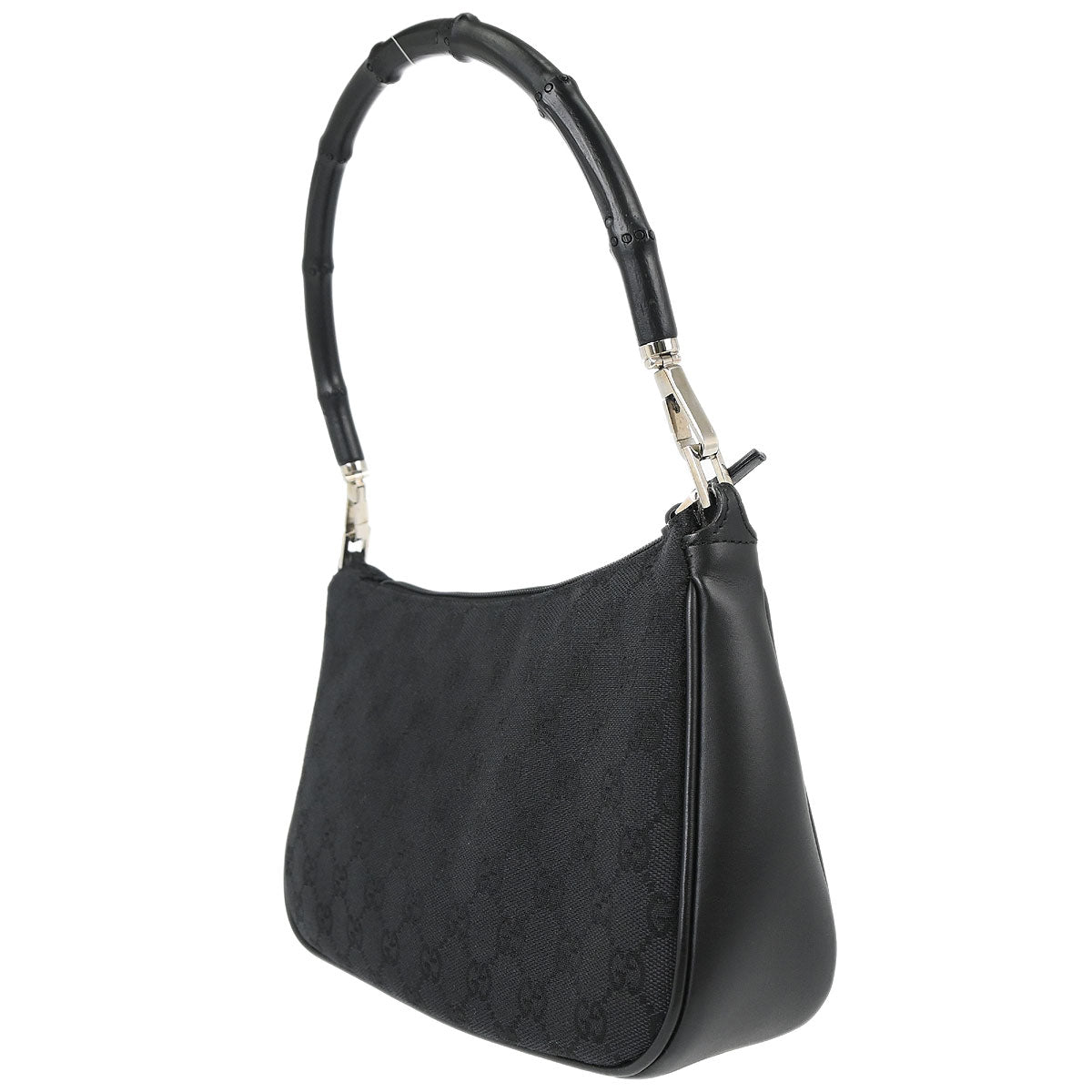 Gucci Black Bamboo GG Handbag