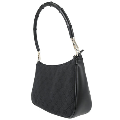 Gucci Black Bamboo GG Handbag
