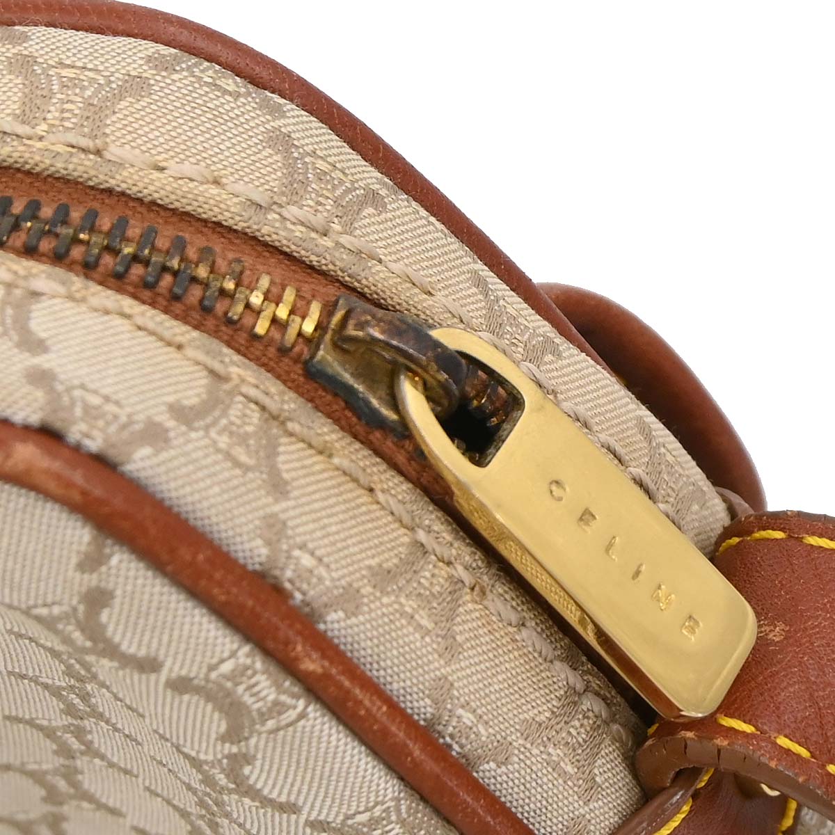 Celine * Beige Macadam Shoulder Bag