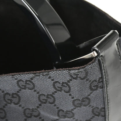 Gucci Black Canvas GG Tote Handbag