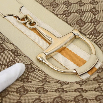 Gucci Beige GG Horsebit Hobo Handbag