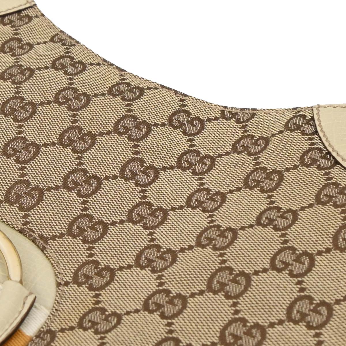 Gucci Beige GG Horsebit Hobo Handbag