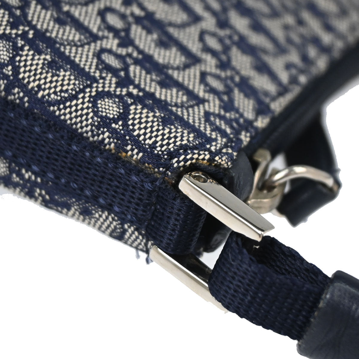 Christian Dior Navy Canvas Trotter Handbag