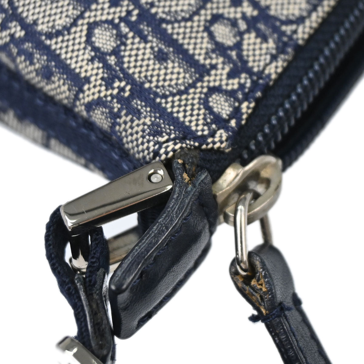 Christian Dior Navy Canvas Trotter Handbag